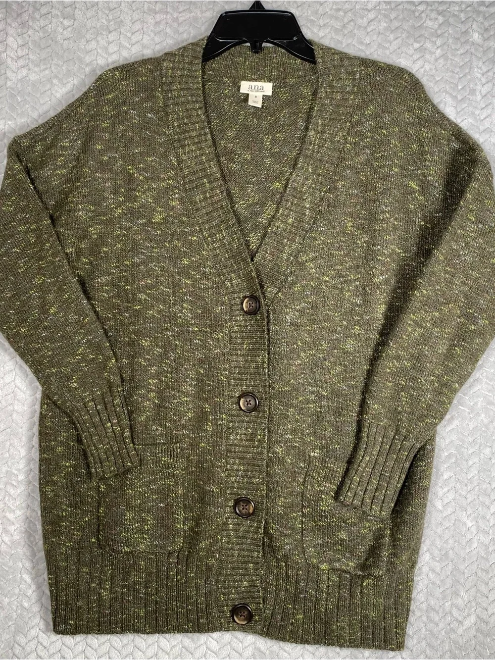 a.n.a Green Marled Oversized Cardigan Sweater M Grandmacore Cottagecore